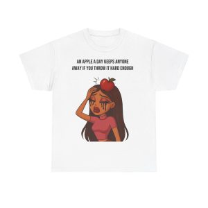 'An Apple A Day Keeps Anyone Away If You Throw It Hard Enough' Casual Tee UK